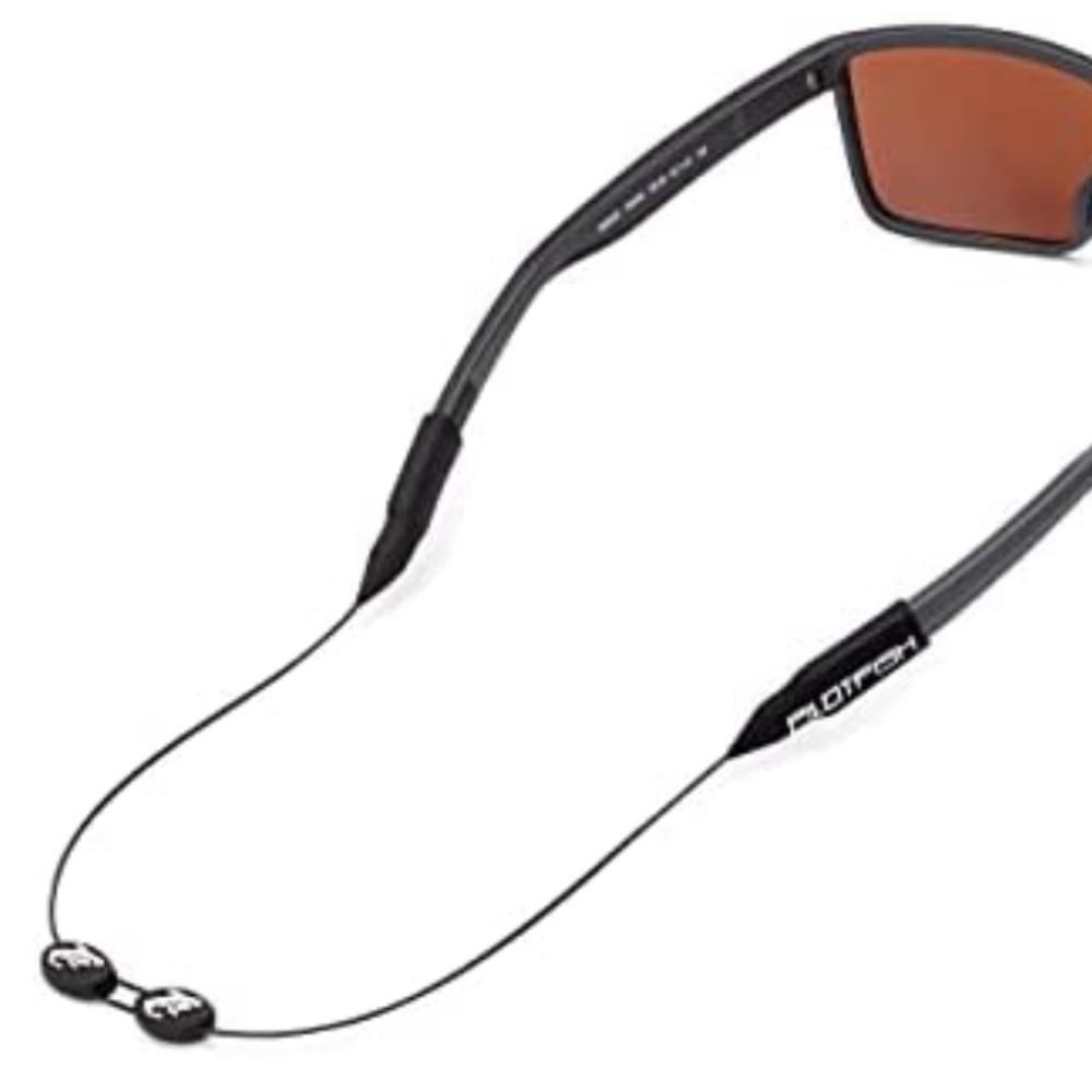 (2) Pilotfish No Tail Adjustable Sunglass Strap- 14 inches- Black